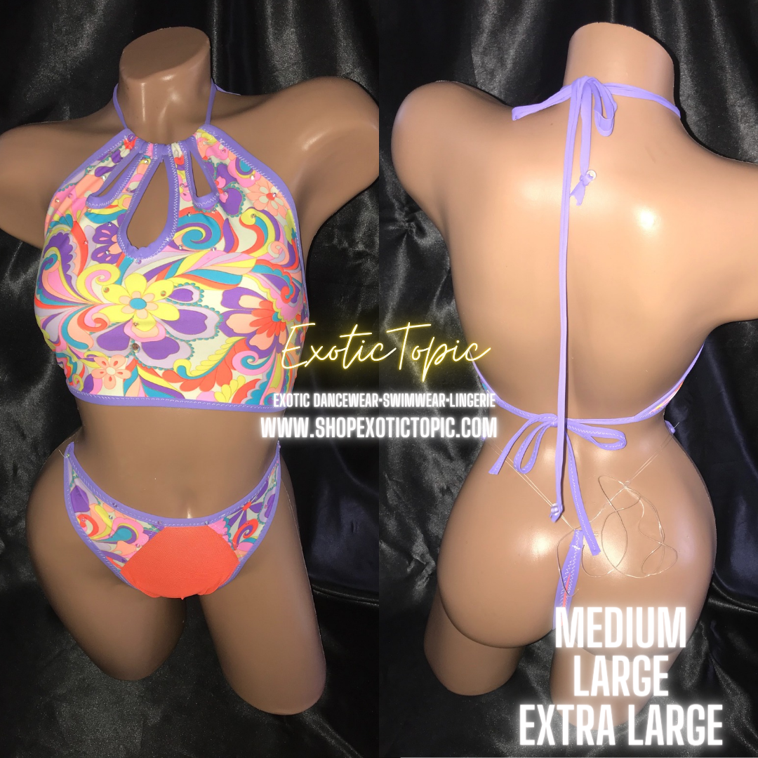 KOYIA WIDE BOTTOMS AND HALTER TOP TWO PIECE